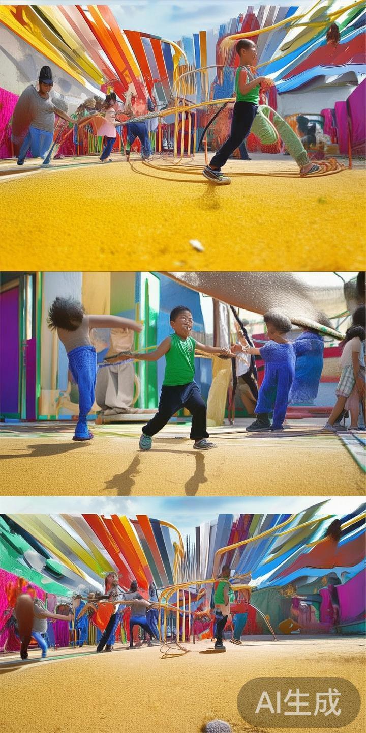 绳子游戏作为传统体育游戏的重要组成部分，具有简便易